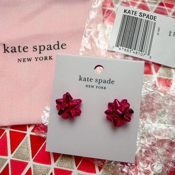 NWT Kate Spade Holiday Bow Stud Earrings - Picture 3 of 16